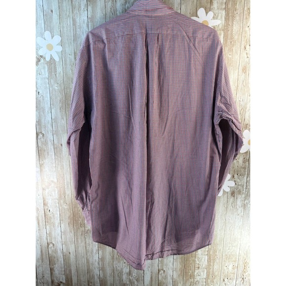 Ralph Lauren Men's Button Up Shirt Sz M‎ 15.5 Red Blue Check Yarmouth Cotton - Picture 6 of 8